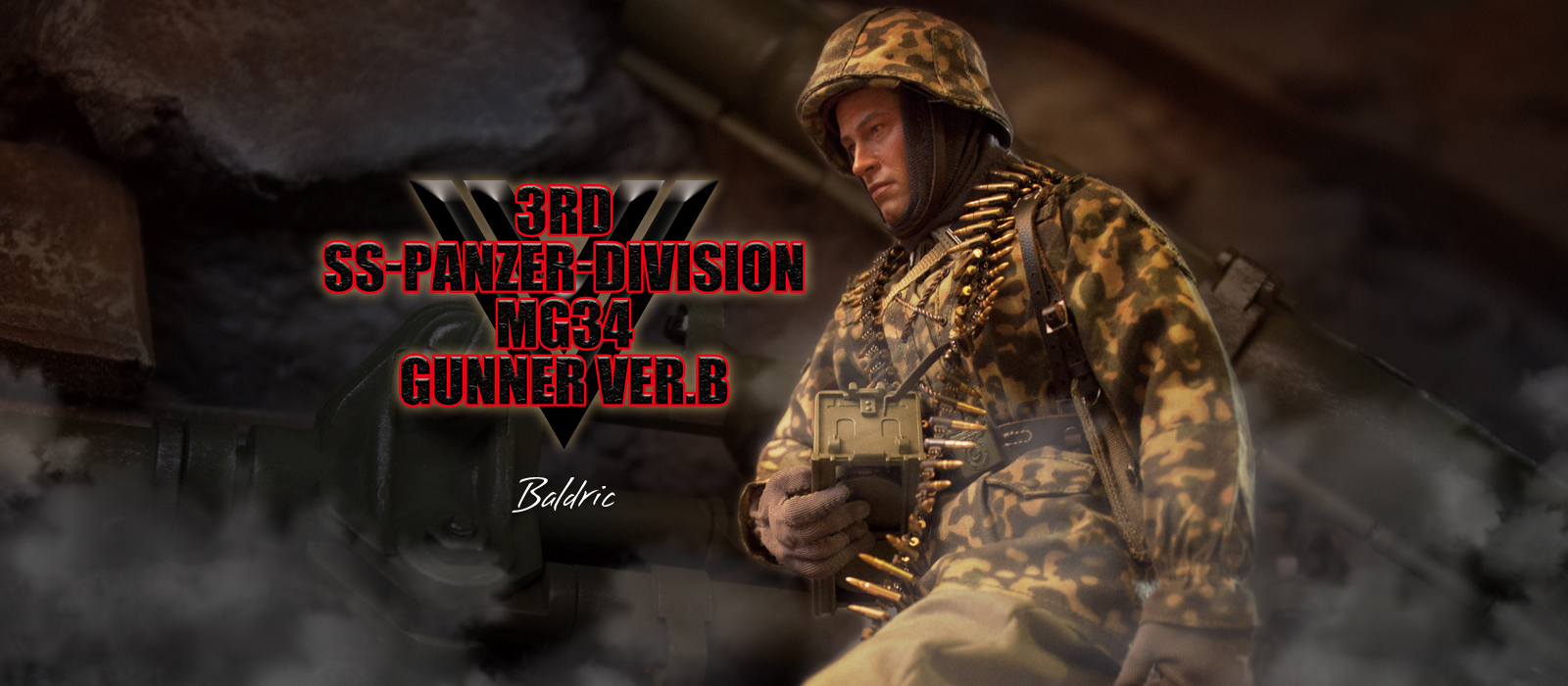B MG34 Gunner DID WWII D80125 /"Baldric/" 3rd Panzer Division Ver